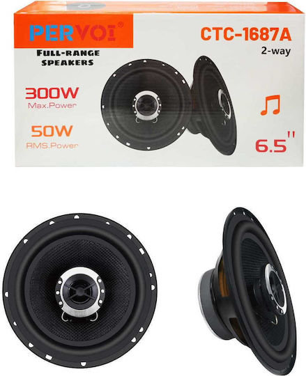 PerVoi CTC-1687A Ηχείο Αυτοκινήτου 6.5" με 300W RMS (2 Δρόμων) Τεμάχιο