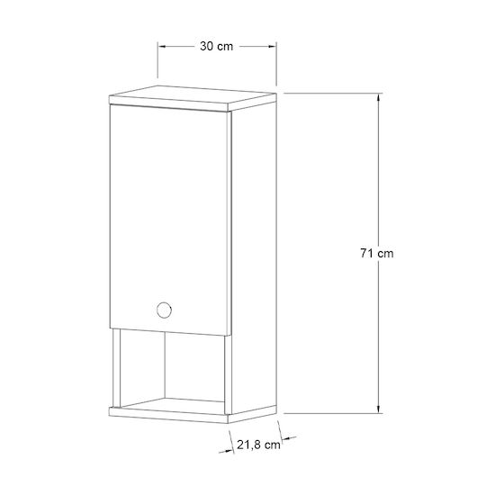 Megapap Mis Ντουλάπι Μπάνιου 30x21.8x71cm Δρυς