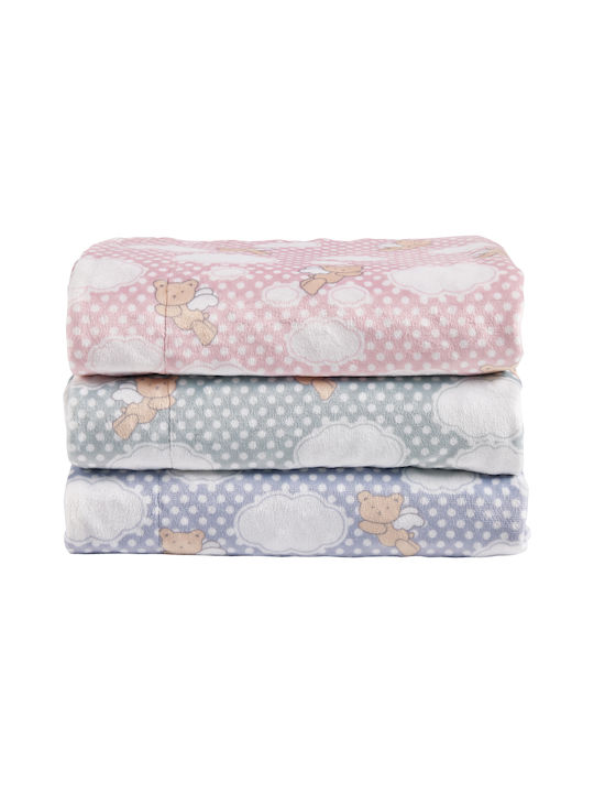 Das Home Κουβέρτα Αγκαλιάς & Λίκνου Fleece Πράσινη Mint 75x100εκ.