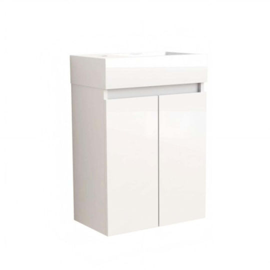 Inter Ceramic Πάγκος με Νιπτήρα Μ60xΒ42xΥ25cm Λευκός
