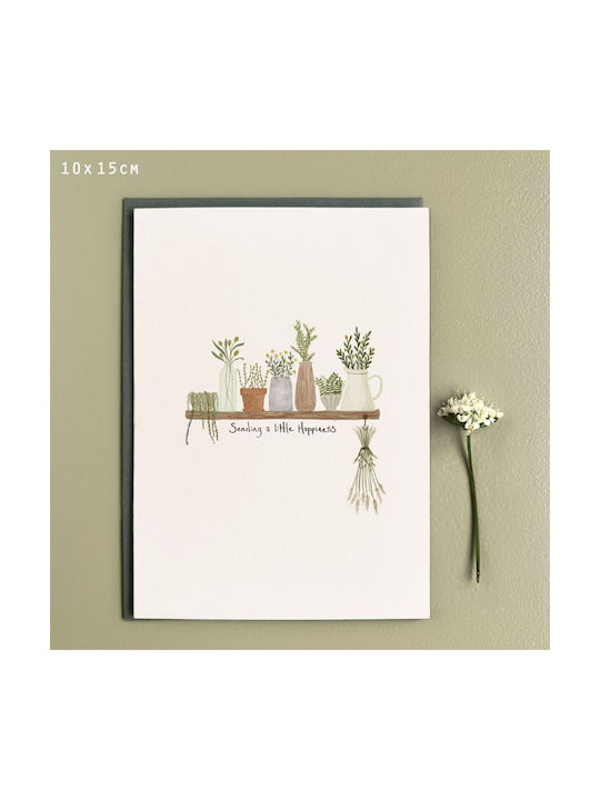 Synchronia Hanging Handmade Wall Decor Made of Wood 9.5cm Happiness