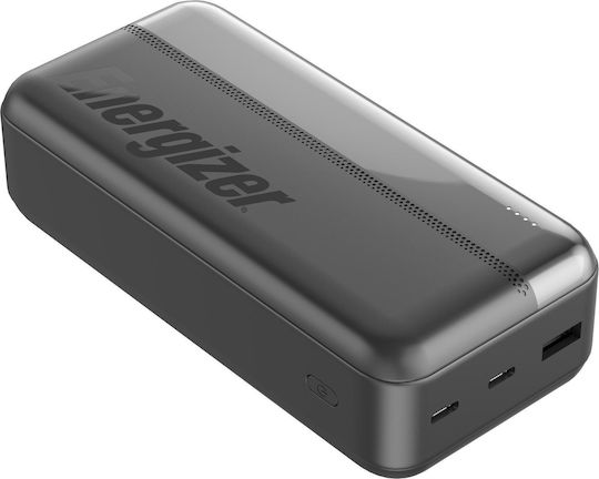 Energizer Power Bank 30000mAh 10.5W with 2 USB-A Ports and USB-C Port Black