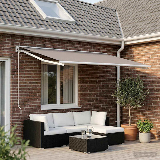 vidaXL Markisenstoff Grau mit PU-Beschichtung 3,5x4,5m