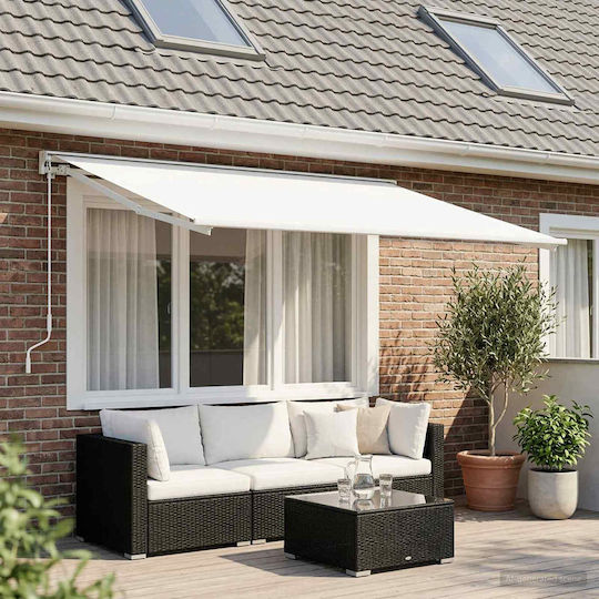 vidaXL Material Pentru Copertină Alb cu Strat PU 3.5x6m