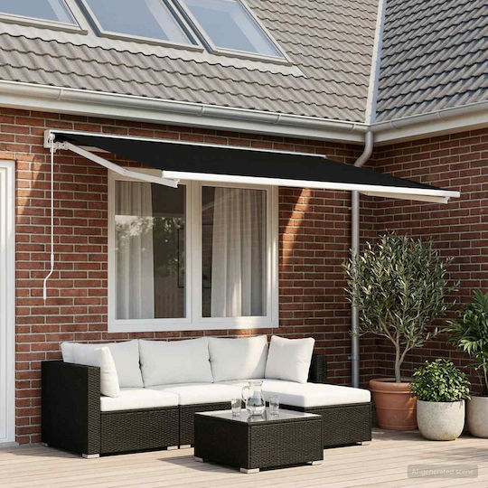 vidaXL Material Pentru Copertină Negru cu Strat PU 2.5x3m