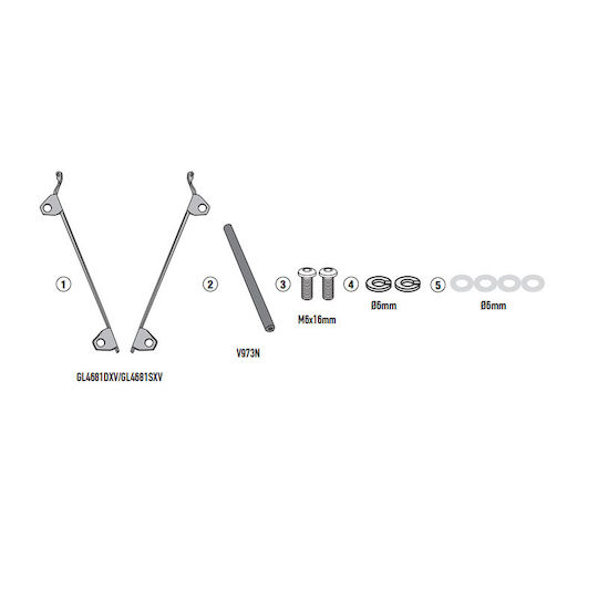 Support Bar for Smartphone GPS KFB7413 Ducati Multistrada V4 V4 S 21 24 Kappa