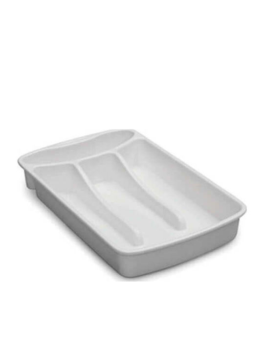 Drawer Cutlery Tray Plastic 18x31x4cm White