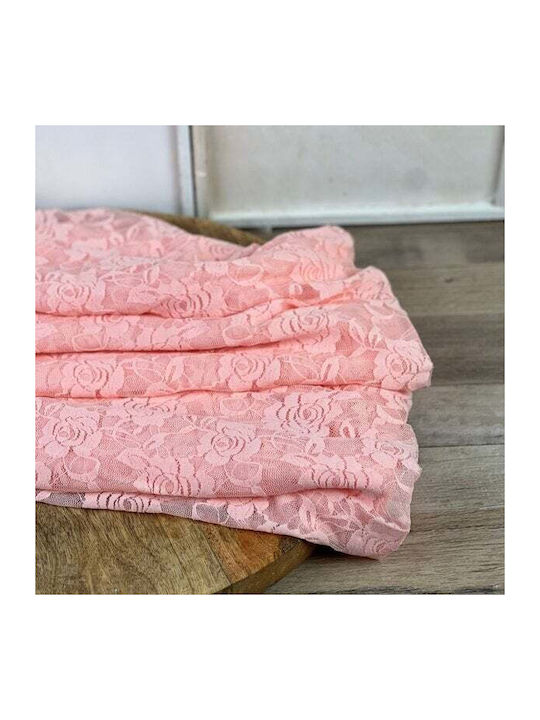 Fabric Soft Lace Romantic 1.5x3m Salmon