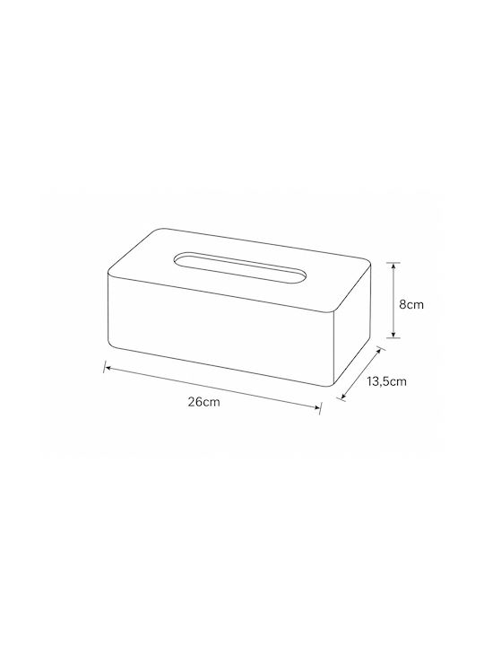 Polyresin Tissue Holder Beige 13.5x26x8cm DS-4388000
