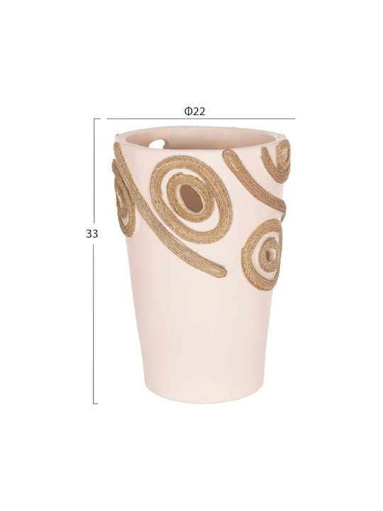HomeMarkt Decorative Vase Ceramic Dean Beige Y22cm