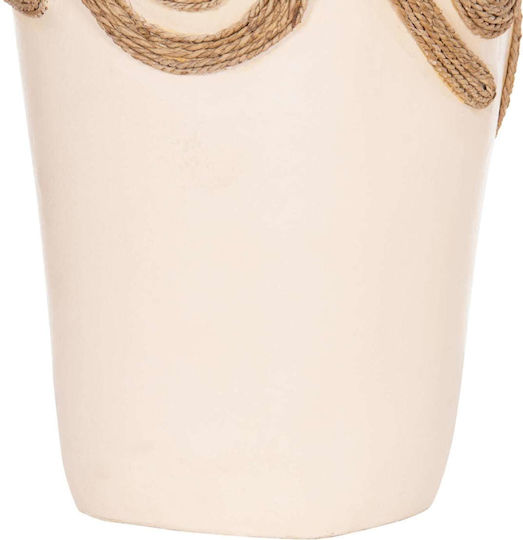 Decorative Vase Ceramic Beige Diameter 22cm