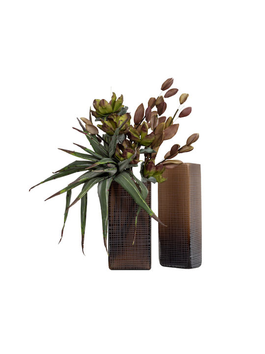Liberta Decorative Glass Vase Honey Brown 16x12xH33cm