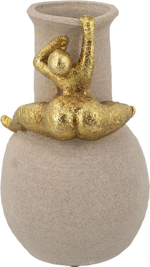 Artekko Vase Polyresin Beige 17.5x17.5xH29cm