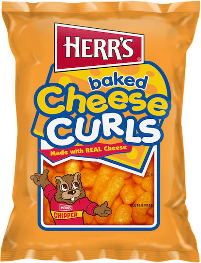 Herr's Puffed Snacks Curls with Flavour Baked Cheese 198.5gr 1pcs