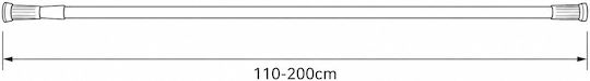 MRShome Teleskopische Duschvorhangstange Gerade Weiße Φ22mm 110cm