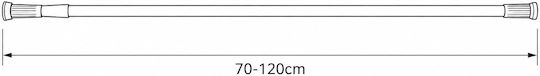 MRShome Teleskopische Duschvorhangstange Gerade Schwarze Φ22mm 70cm