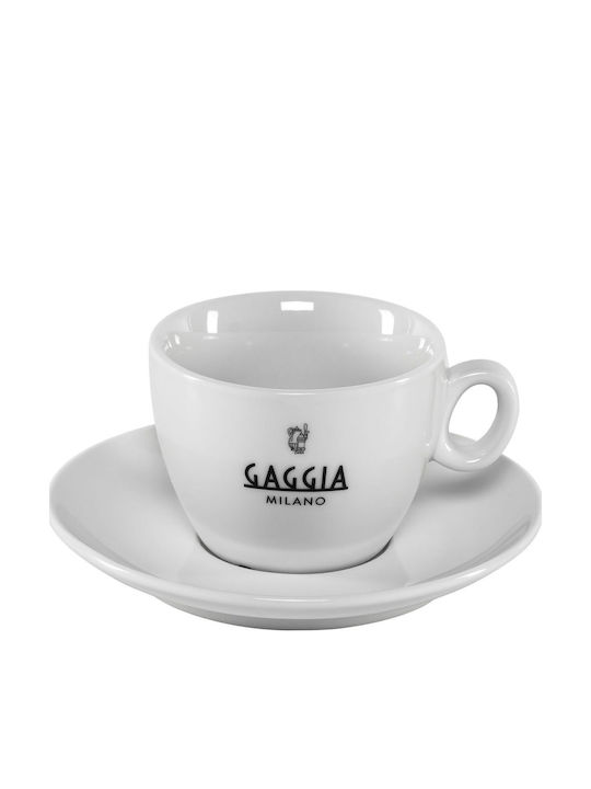 Gaggia Milano Set Tassen Cappuccino Keramik Weiße 4 Stück
