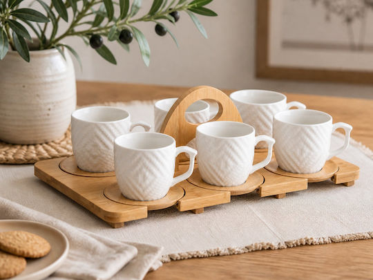 Click Set of Cups Coffee Porcelain White 6pcs