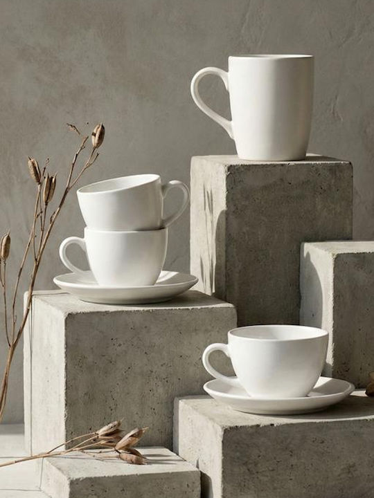 Espiel Morgan Set Coffee Cups Porcelain White 6pcs