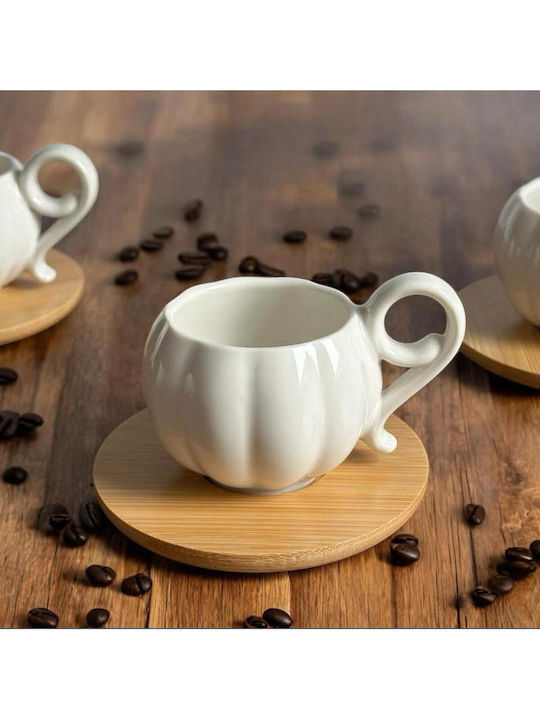SteweHome Set Of Brown Coffee Cups Made Of Brown Porcelain 90ml 12 Pieces