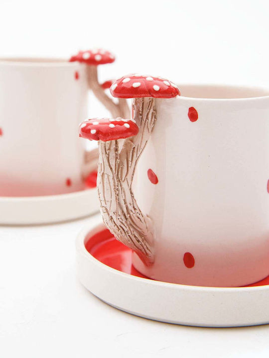 SteweHome Set Of Brown Ceramic Coffee Cups Brown 80ml 4 Pieces