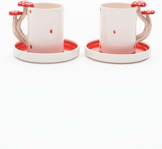 SteweHome Set Of Brown Ceramic Coffee Cups Brown 80ml 4 Pieces