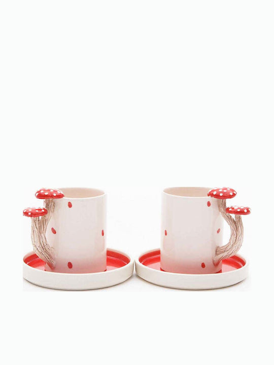 SteweHome Set Of Brown Ceramic Coffee Cups Brown 80ml 4 Pieces