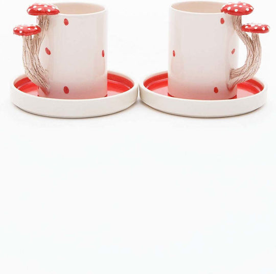 SteweHome Set Of Brown Ceramic Coffee Cups Brown 80ml 4 Pieces