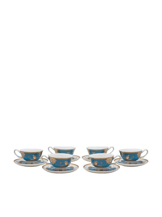 Beauty Home Art 7718 Σετ Φλιτζάνια Tσαγιού από Πορσελάνη Μπλε 200ml 12τμχ