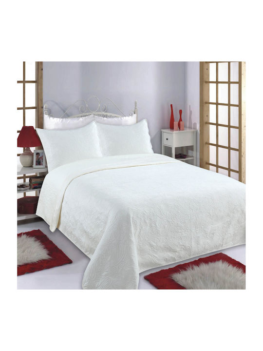 Silk Fashion Supersoft Σετ Κουβερλί Μονό Ivory 160x220cm 2τμχ