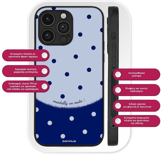 Калъф Sonique Delulu Polka Era Series Huawei Nova 10 Син Mentally