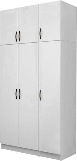 Dreifachtür mit Dachboden Vivian 120x51.8x240cm White