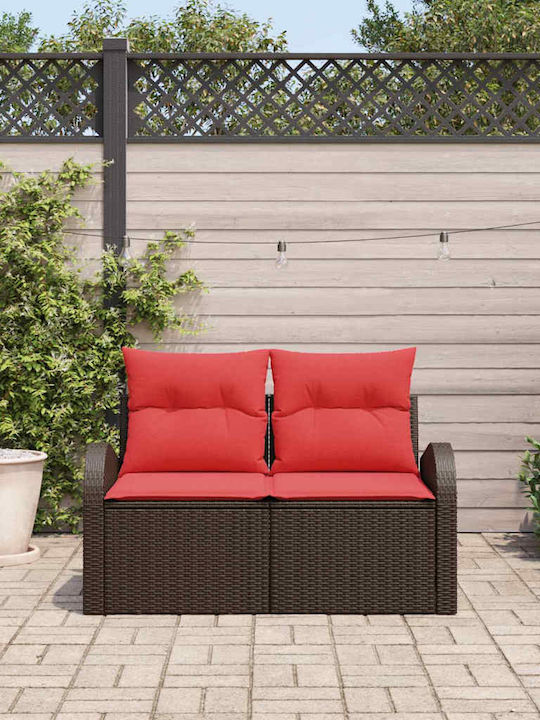 Διθέσιος Καναπές Εξωτερικού Χώρου Rattan 124x62x85cm