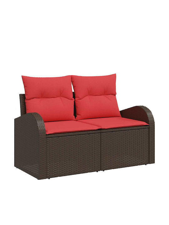 Διθέσιος Καναπές Εξωτερικού Χώρου Rattan 124x62x85cm