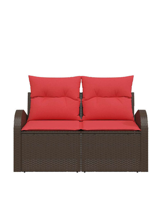 Διθέσιος Καναπές Εξωτερικού Χώρου Rattan 124x62x85cm