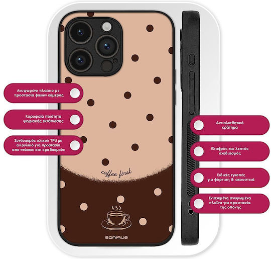 Sonique Delulu Polka Era Series Case Motorola Moto G06 4G Moto G06 Power 4G Coffee First