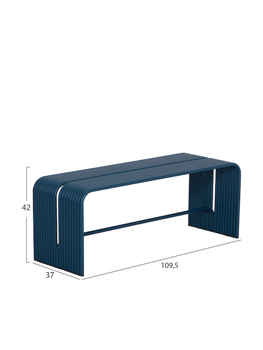 Intrepid Outdoor Bench Metallic Blue 105.5x38x42cm
