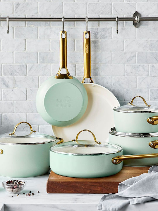 Green Pan Padova Reserve Cookware Set Made of Green Aluminum with Non-Stick Coating 6 Pieces