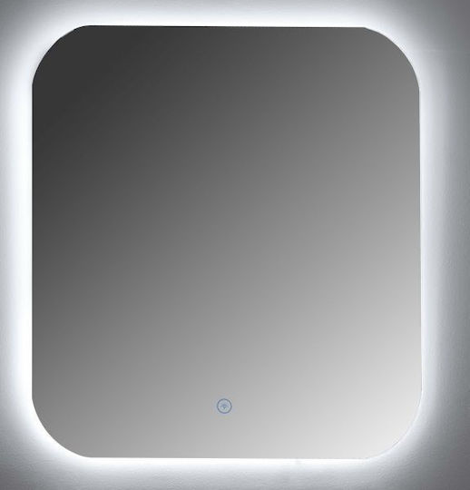 Gloria Julia Oglindă de Baie Rotundă Lumini LED Atingere din Plastic 59x59cm