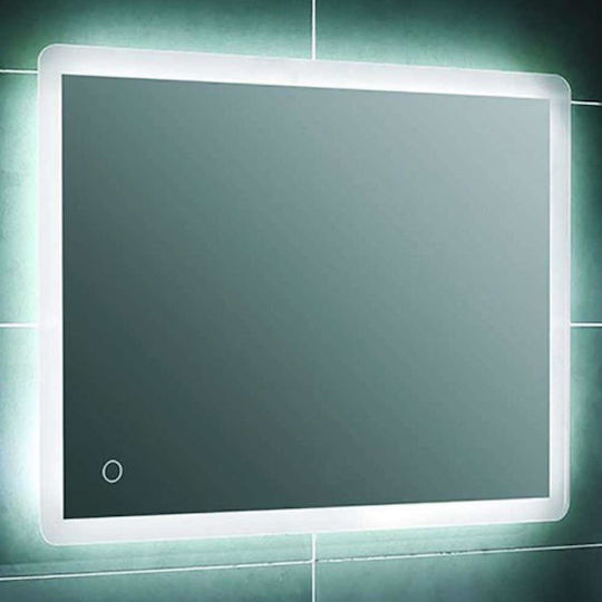Gloria Nora Правоъгълена Банско Огледало LED Touch 90x70см