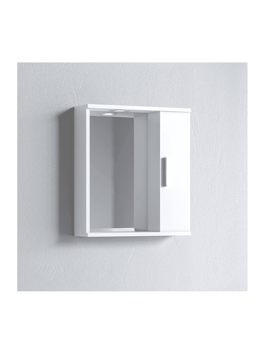 Martin Alon 50 Rectangular Bathroom Mirror made of Particle Board with Shelf & Cabinet 50x56cm White