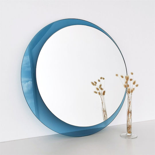 SteweHome Στρογγυλός Καθρέπτης Μπάνιου 65x65cm Μπλε