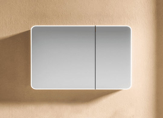 Martin Oglindă de Baie cu Lumini LED 90x70cm Gri
