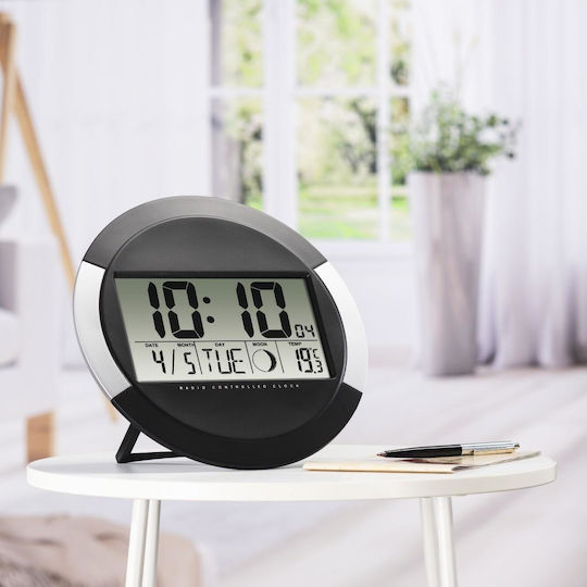 HAMA PP-245 Ceas De Perete Radio Digital Din Plastic Negru Ø24.5cm