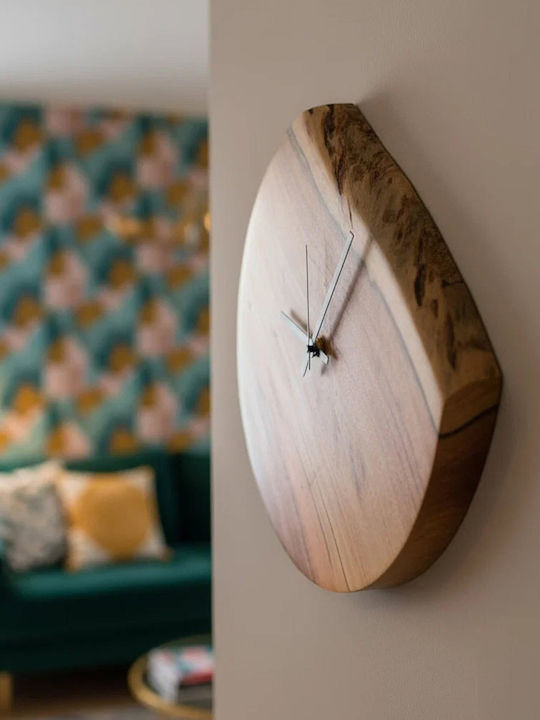 Polihome Wall Clock Wooden 35x3cm