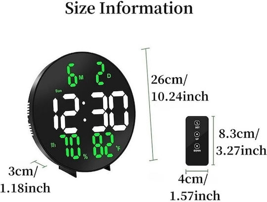 LED Wanduhr Digital Kunststoff Weiß