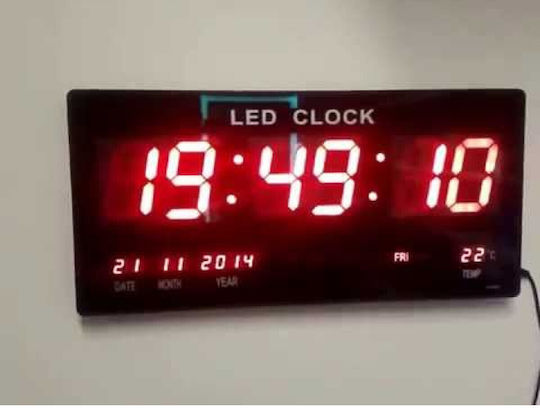 Digitale LED-Wanduhr Wecker Thermometer Kalender OEM