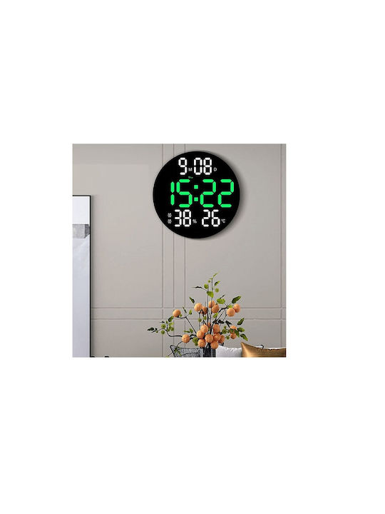 Led Wall Clock Digital Black
