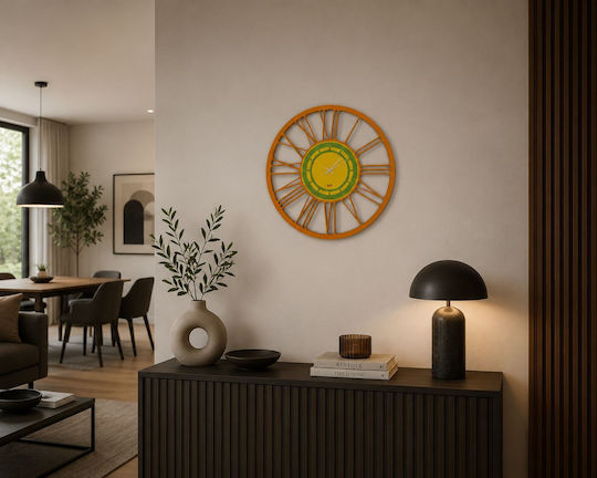 Arti E Mestieri Metallic Orange Wall Clock Ø50cm