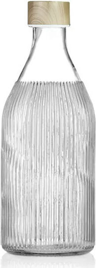 Bottle Water Glass with Screw Cap Transparent 1000ml